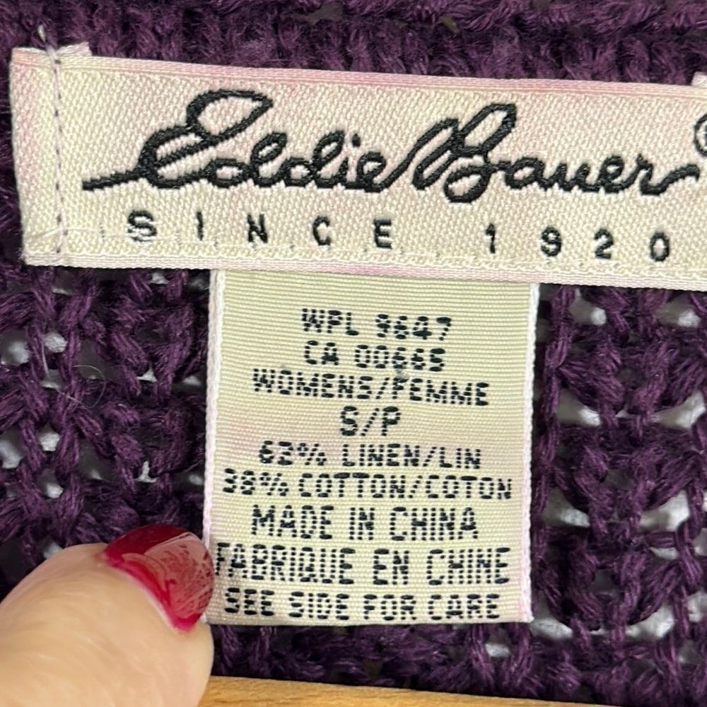 Eddie Bauer Linen Blend Burgundy Sweater SP - Picture 13 of 13